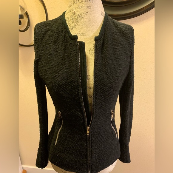 DARLING IRO AMIYA SWEATER JACKET. COLLARLESS, ZIP FRONT & POCKETS. SIDE DETAIL - Picture 11 of 12
